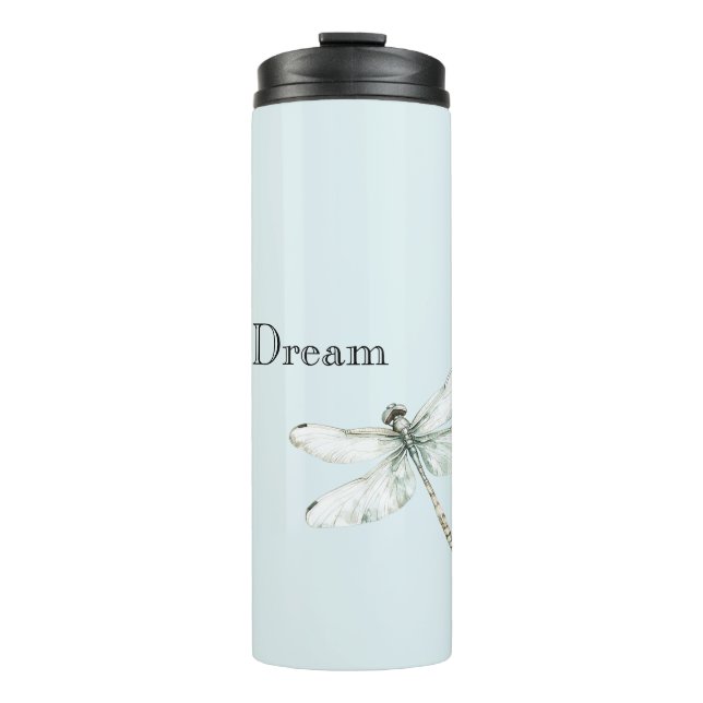 Chic Blue Dragonfly Dream Thermosbecher (Vorderseite)