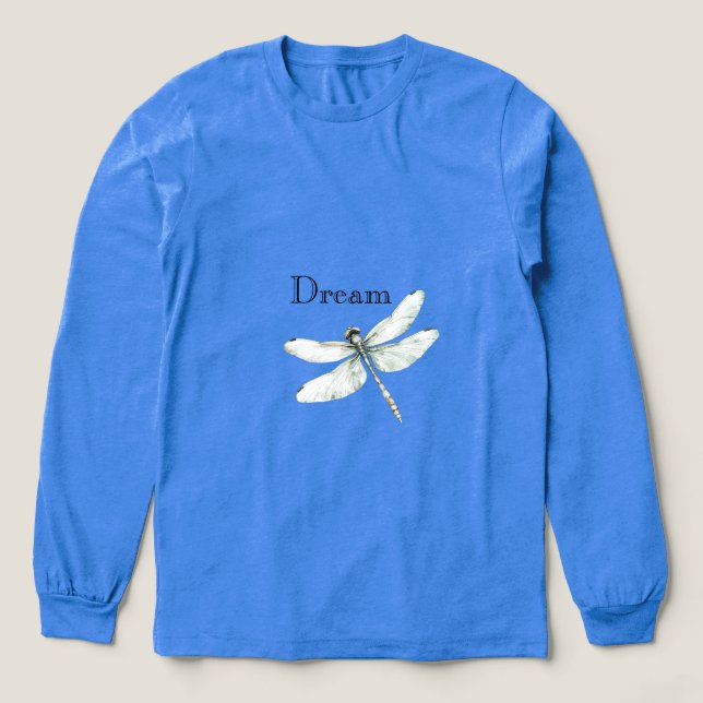 Chic Blue Dragonfly Dream Tri-Blend Shirt (Design Vorderseite)