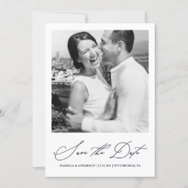 Chic Blue Foto Save the Date