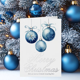 Chic Blue Frohe Weihnachts-Ornament Business Silve