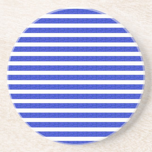 Chic Blue Geometric Stripes Getränkeuntersetzer (Vorne)