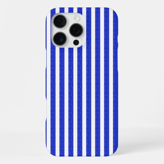 Chic Blue Geometric Stripes iPhone Hülle (Rückseite)