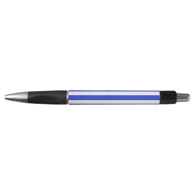 Chic Blue Geometric Stripes Kugelschreiber (Vorderseite)