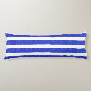 Chic Blue Geometric Stripes Seitenschläferkissen