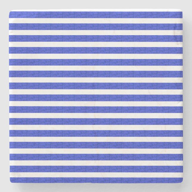 Chic Blue Geometric Stripes Steinuntersetzer (Vorderseite)