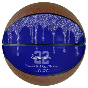 Chic Blue Glitzer Tropfen Name Team Number Year Basketball