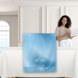 Chic Blue Gradient Logo Event Display Table Runner Wandteppich