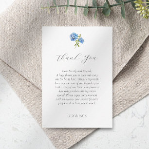 Chic Blue Hydrangea Wedding Dankeschön Card Dankeskarte