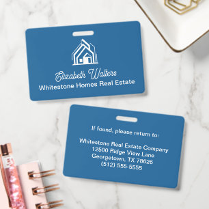 Chic Blue Immobilienunternehmen Haus Custom Makler Ausweis