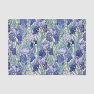 Chic Blue Iris-Muster Seidenpapier
