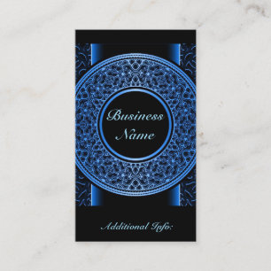 Chic Blue Medallion Business Card 2 Visitenkarte