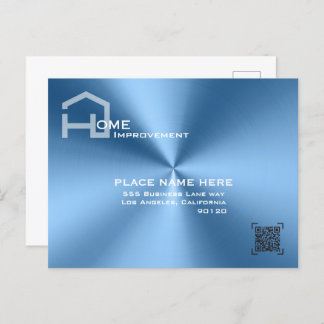 Chic Blue Metallic Modernes Business Postkarte