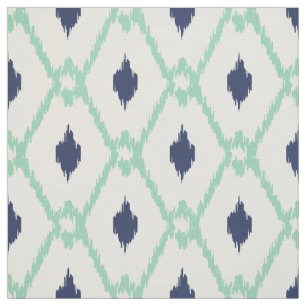 Chic Blue Minze Tribal Diamant Muster Stoff