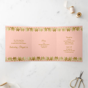 Chic Blue mit Gold Quinceanera Party Einladung