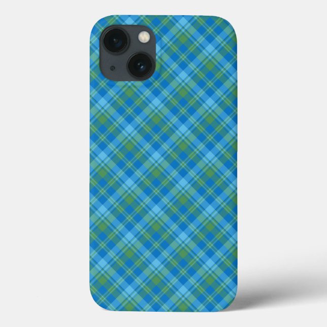 Chic Blue Morning Glory Kariert iPad Case-Mate Fal iPhone Hülle (Rückseite)