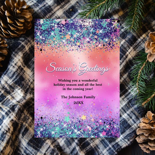 Chic Blue Orange Glitzer Weihnachten Neues Jahr (Von Creator hochgeladen)