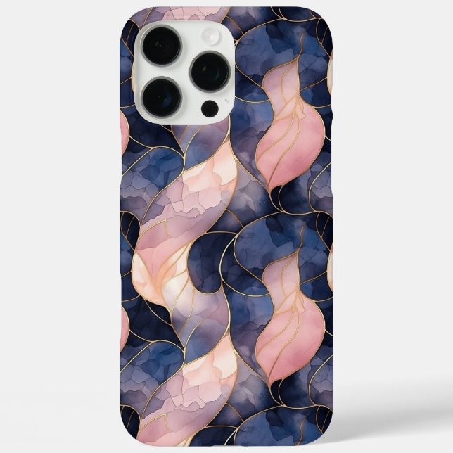 Chic Blue Pink Abstrakt Case-Mate iPhone Hülle (Rückseite)