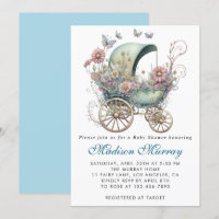 Chic Blue & Pink Blütenblütendusche Buggy Kinderwa