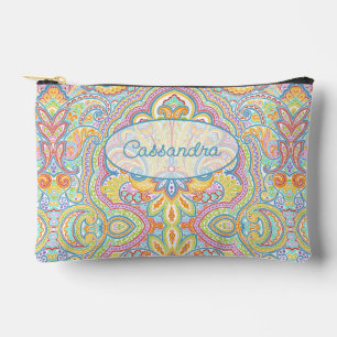 Chic Blue Pink Lila Orange Paisley Pattern Zubehörtasche