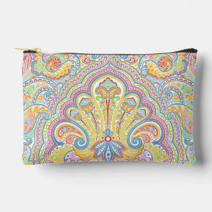 Chic Blue Pink Lila Orange Paisley Pattern Zubehörtasche
