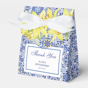 Chic Blue Portugiesisch Azulejo Yellow Lily Vielen Geschenkschachtel