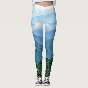 Chic Blue Ridge Mountains Fotografie Stilvolle Yog Leggings