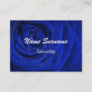 Chic Blue Rose Blume Visitenkarte