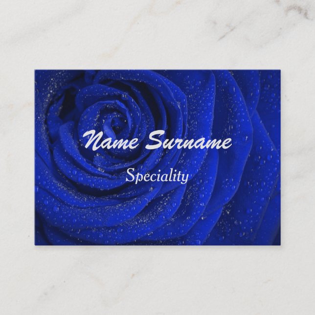 Chic Blue Rose Blume Visitenkarte (Vorderseite)