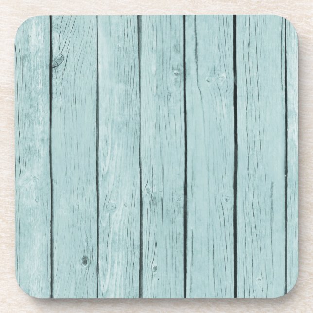 Chic Blue Rustic Wood Getränkeuntersetzer (Vorderseite)