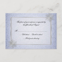 Chic Blue Snowflake Hochzeitkarte RSVP Karte
