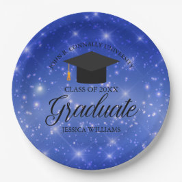 Chic Blue Sparkle Graduate Custom Graduate Party Pappteller