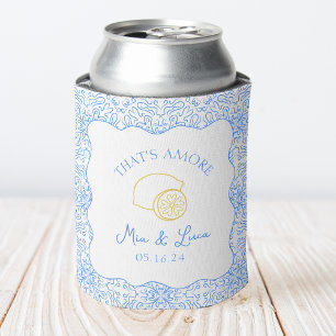 Chic Blue That's Amore Lemon Gastgeschenk Hochzeit Dosenkühler