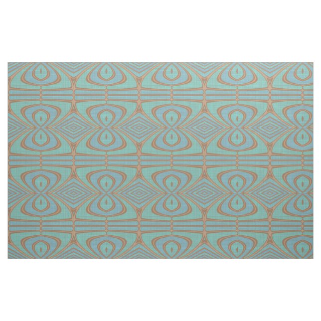 Chic Blue Turquoise Vintage Nouveau Deko Muster Stoff (Fat Quarter (45,7 x 55,9 cm))