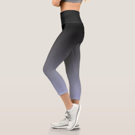 Chic Blue und Black Ombre Soft-Farbverlauf Capri Leggings