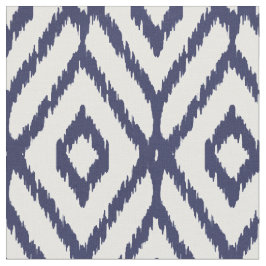 Chic blue und white ikat tribal diamond pattern stoff