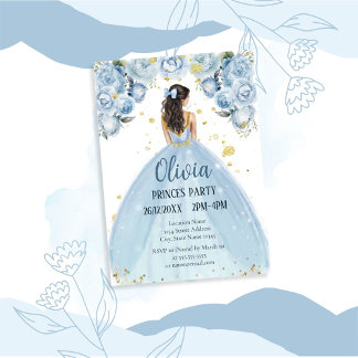 Chic Blue und White Quinceñera Einladung