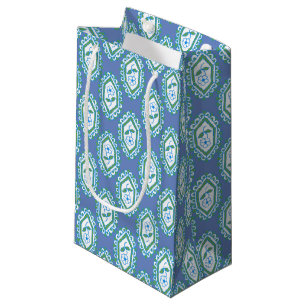 Chic Blue Vintag Periwinkle Blumenmuster Kleine Geschenktüte