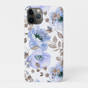 Chic Blue Watercolor Blume iPhone Case