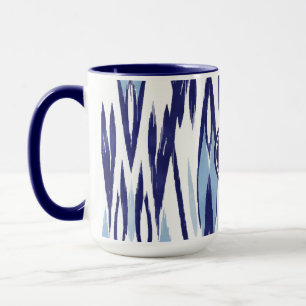 Chic blue-white aquarellicat-Muster Tasse