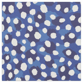Chic Blue-White-Cheetah-Printpolka-Punkte Stoff