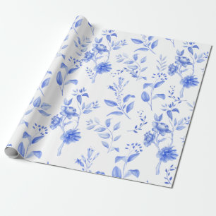 Chic Blue White Chinoiserie Florenz Geschenkpapier