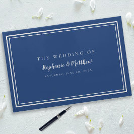 Chic Blue White Classic Moderne Minimalistische Ho Gästebuch