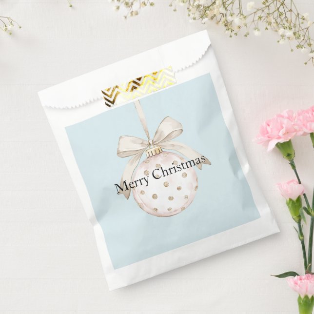 Chic Blue White Dots Bow Ornament Weihnachten Geschenktütchen (Versiegelt)