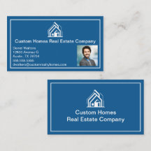 Chic Blue White Immobilienunternehmen Makler Foto