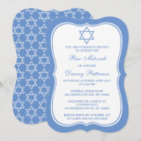 Chic Blue & White Stern von David Bar Mitzvah