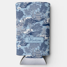 Chic Blue White Weilow Chinoiserie Hütte Selters Dosenkühler