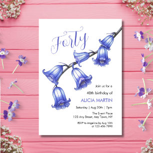 Chic Bluebell Blume Blossom 40. Geburtstag Einladung