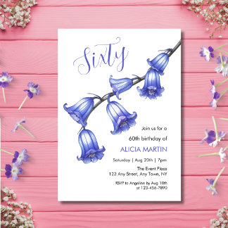 Chic Bluebell Blume Blossom 60. Geburtstag Einladung