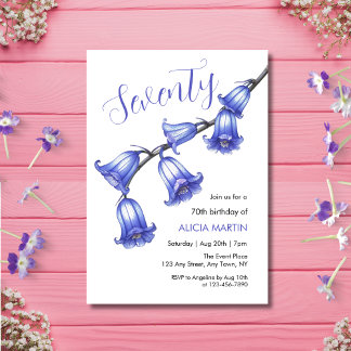 Chic Bluebell Blume Blossom 70. Geburtstag Einladung