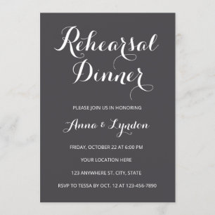 Chic Blüh   Charcoal Gray Probe Dinner Einladung